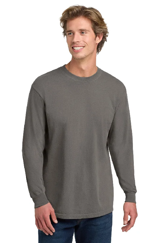 Men's short-sleeve cool rugged-urban-warm-dense-poly top-Comfort Colors Mens Long Sleeve Crewneck T-Shirt - Grey