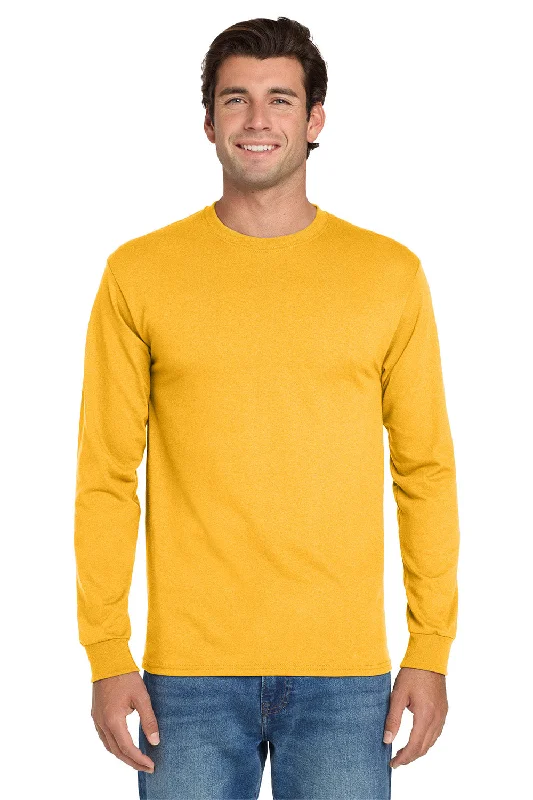 Men's short-sleeve classic muted-fresh-escape tee-Jerzees Mens Dri-Power Moisture Wicking Long Sleeve Crewneck T-Shirt - Gold