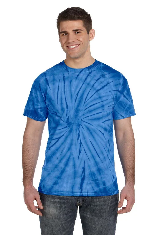 Men's short-sleeve stylish full-odor-resistant top-Tie-Dye Mens Short Sleeve Crewneck T-Shirt - Royal Blue