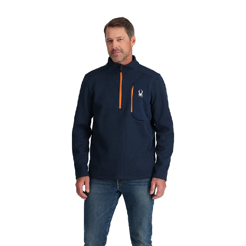 Men's multi-pocket utility jackets-Mens Bandit Half Zip - True Navy