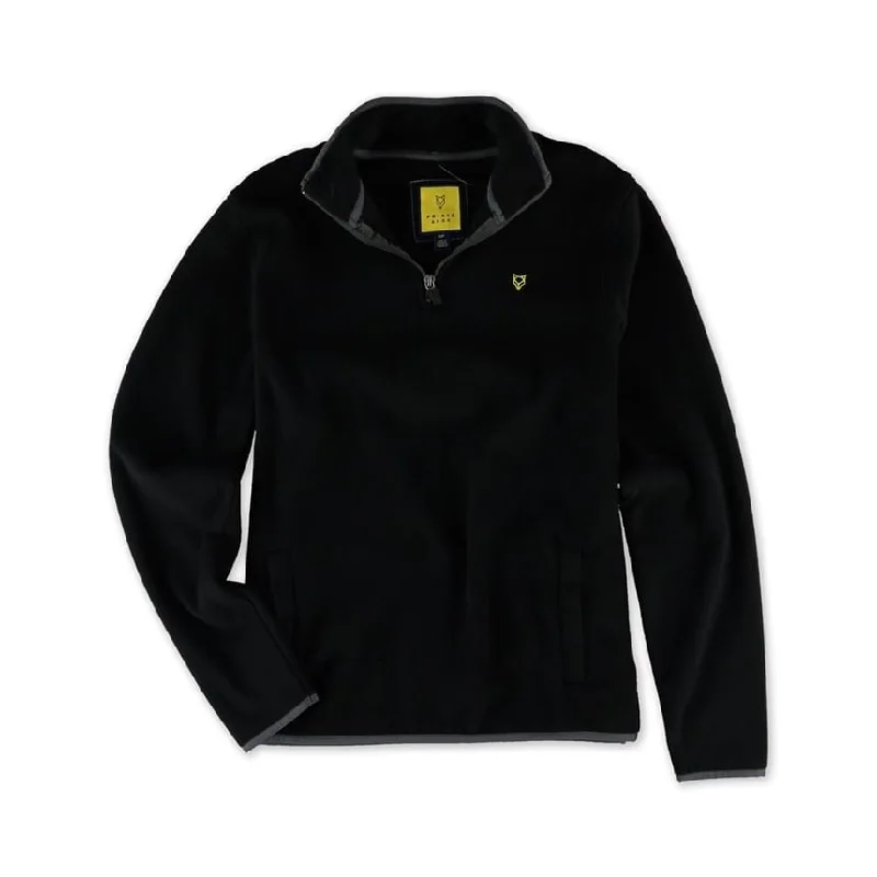 Men's black fleece jackets-Aeropostale Mens Logo Fleece Jacket