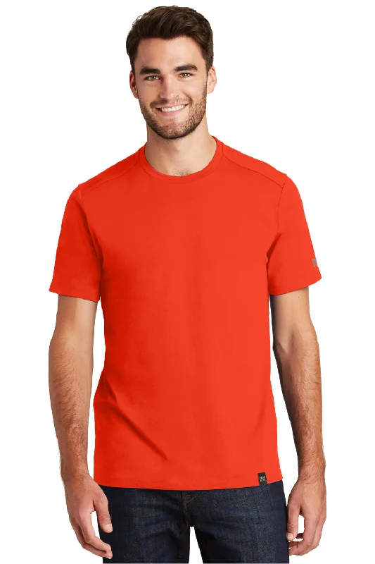 Men's short-sleeve neutral casual-bold-rich-boxy-spiral top-New Era Mens Heritage Short Sleeve Crewneck T-Shirt - Orange - Closeout