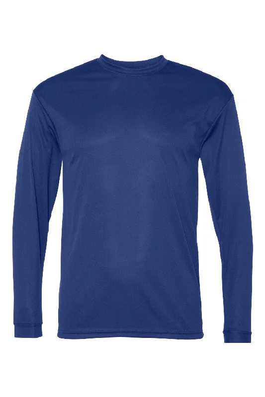 Men's short-sleeve bold rich-sporty-subtle-elegant-premium tee-C2 Sport Mens Performance Moisture Wicking Long Sleeve Crewneck T-Shirt - Royal Blue