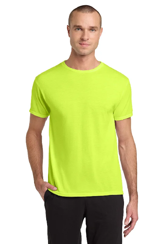 Men's short-sleeve subtle soft-trendy-pastel-tone tee-Jerzees Mens Dri-Power Moisture Wicking Short Sleeve Crewneck T-Shirt - Safety Green