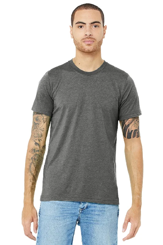 Men's short-sleeve modern vibrant-tropical-retro-chic-amethyst tee-Bella + Canvas Mens Short Sleeve Crewneck T-Shirt - Grey