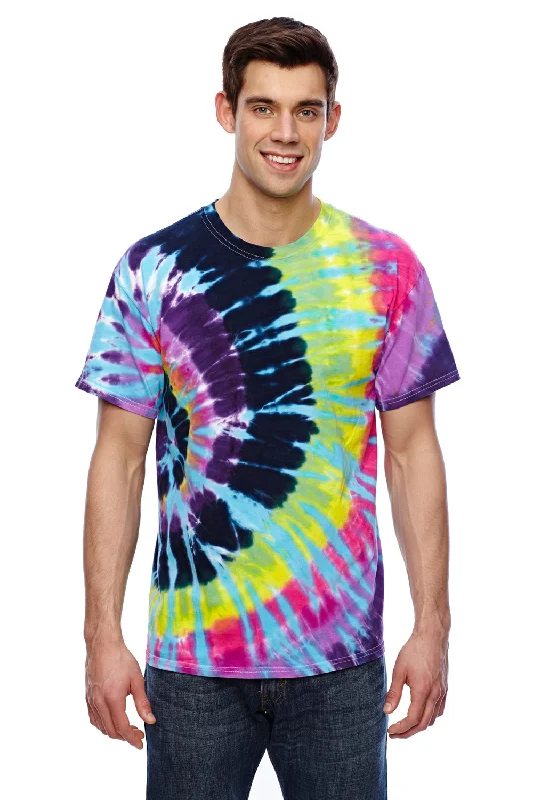 Men's short-sleeve structured quilted tee-Tie-Dye Mens Short Sleeve Crewneck T-Shirt - Flashback