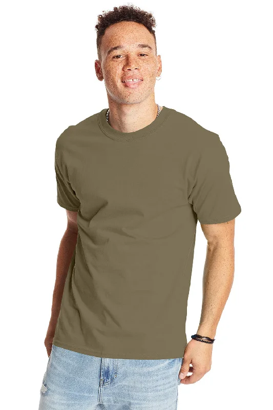 Men's short-sleeve sturdy value tee-Hanes Mens Beefy-T Short Sleeve Crewneck T-Shirt - Oregano