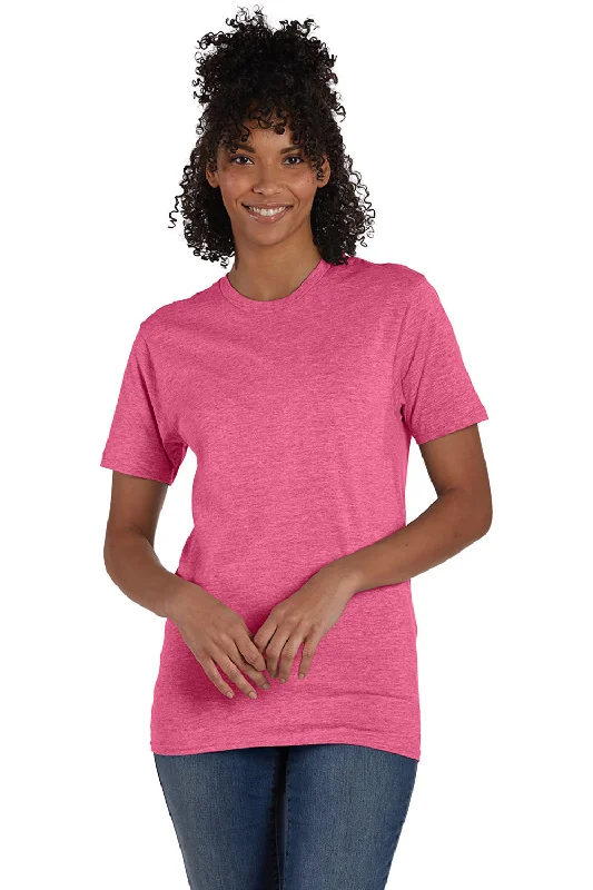 Men's short-sleeve trendy trail tee-Hanes Mens Nano-T Short Sleeve Crewneck T-Shirt - Heather Wow Pink