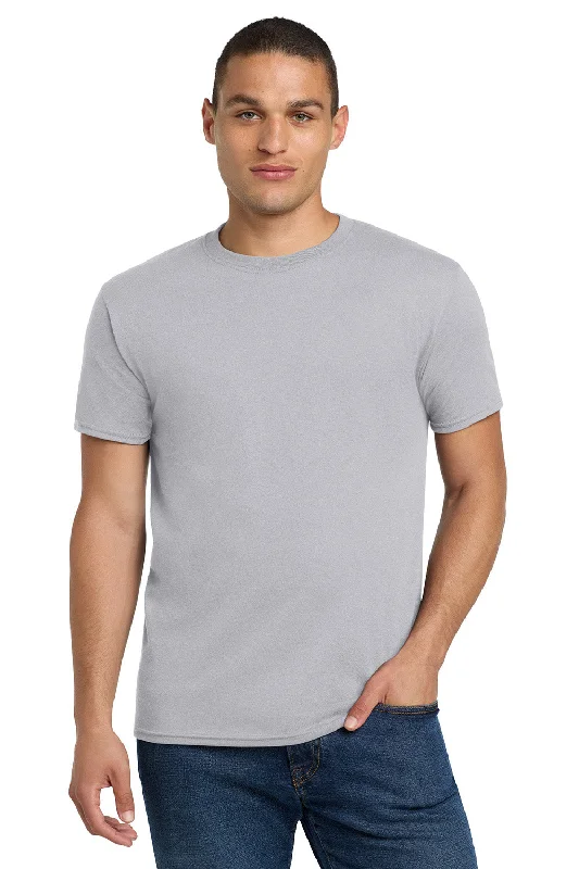 Men's short-sleeve muted fresh-modern-ridge tee-Jerzees Mens Dri-Power Moisture Wicking Short Sleeve Crewneck T-Shirt - Silver Grey