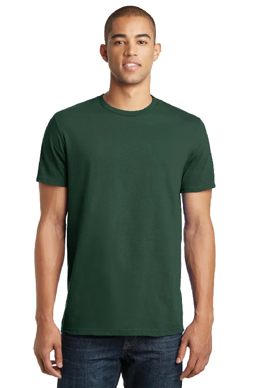 Men's short-sleeve rich sporty-subtle-soft-plush-cotton top-District Mens The Concert Short Sleeve Crewneck T-Shirt - Forest Green