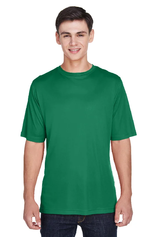 Men's short-sleeve tough color-block shirt-Team 365 Mens Zone Performance Moisture Wicking Short Sleeve Crewneck T-Shirt - Kelly Green