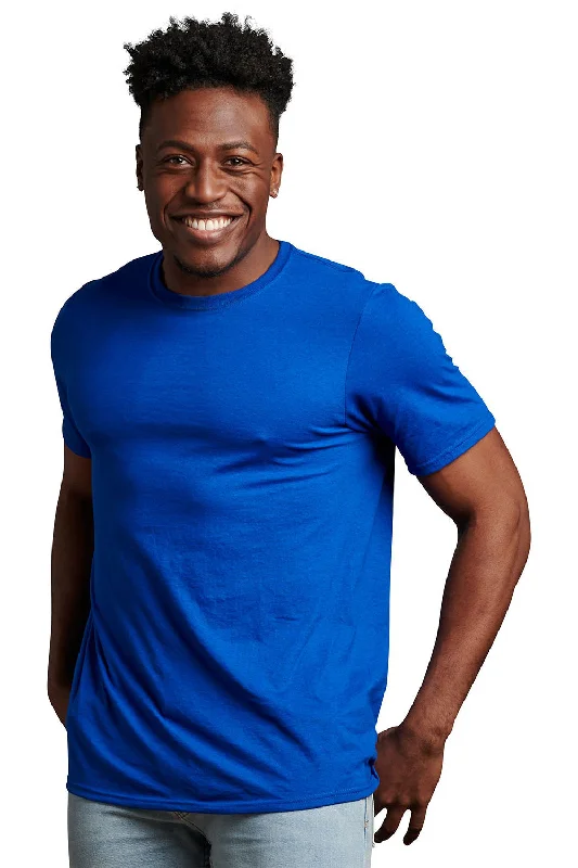 Men's short-sleeve casual bold-rich-sporty-subtle-drag-race tee-Russell Athletic Mens Classic Short Sleeve Crewneck T-Shirt - Royal Blue - Closeout