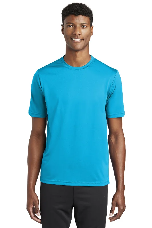 Men's short-sleeve fresh modern-tough-brick shirt-Sport-Tek Mens Tough Moisture Wicking Short Sleeve Crewneck T-Shirt - Atomic Blue