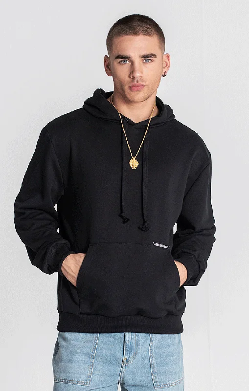 men's-hoodie-with-back-mark-Black Time Hoodie