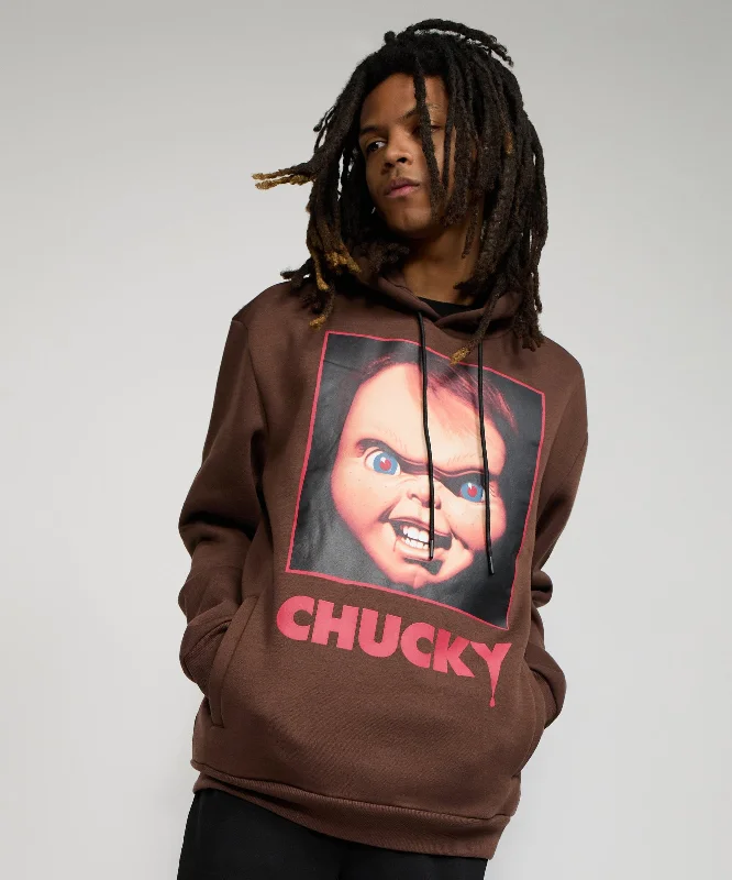 men's-hoodie-in-grove-red-Chucky Graphic Print Hoodie - Brown