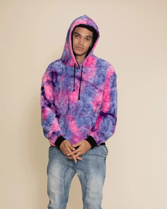 men's-hoodie-for-snow-camping-Men's Fur Hoodie | Tie-Dye Cotton Candy Cat