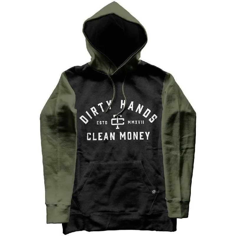 men's-hoodie-with-hood-dell-DHCM 2 Tone Hoodie: Charcoal / Green