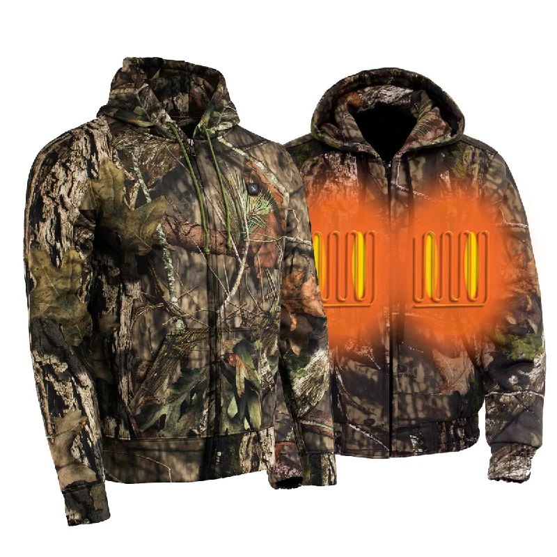 men's-hoodie-in-line-brown-Nexgen Heat NXM1776SET Men's Camouflaged Heated Zipper Hoodies - Warming Camo Hoodie for Hunting w/ Battery