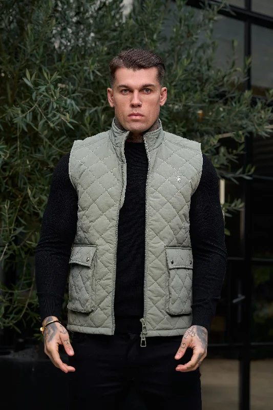 Men's khaki utility jackets-FS Sage Padded Gilet With Front Pockets  - FSN210  (PRE ORDER 14TH DECEMBER)