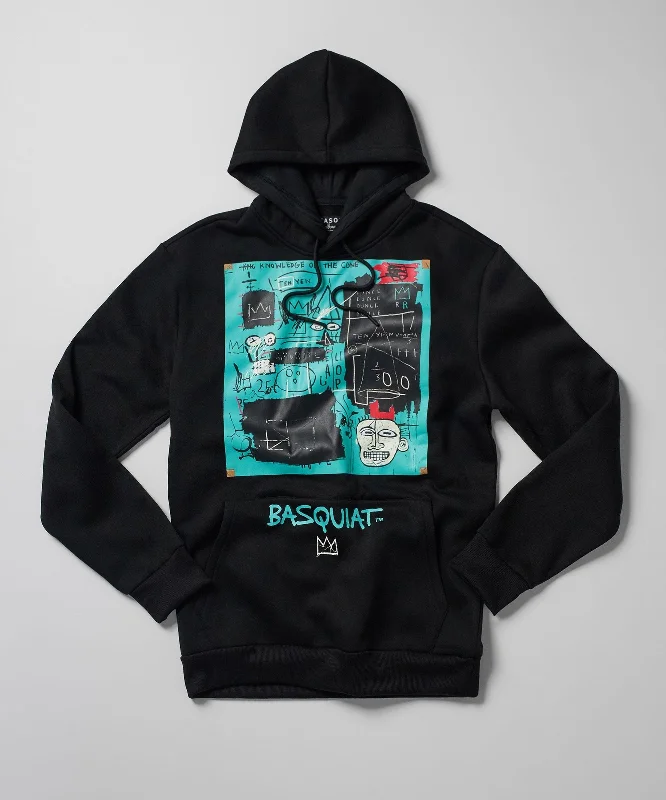 men's-hoodie-for-snowball-fights-Basquiat Equals Pi Hoodie - Black