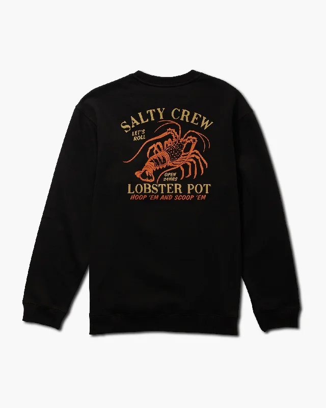 men's-hoodie-with-sleeve-gorge-Lobster Pot Crew Fleece - Black