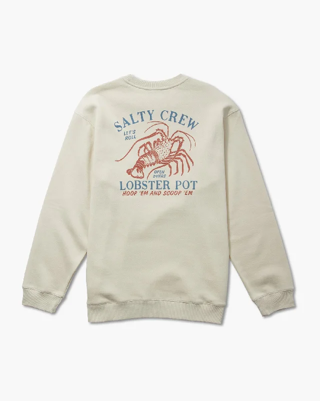 men's-hoodie-for-ski-slopes-Lobster Pot Crew Fleece - Bone