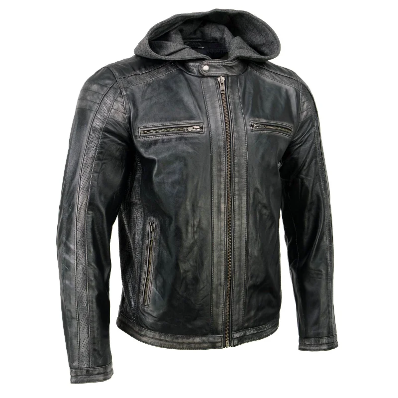 men's-hoodie-in-route-red-Milwaukee Leather SFM1846 Men's Black Fashion Casual Leather Jacket with Removable Hoodie