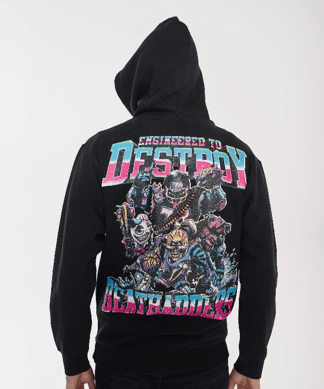 men's-hoodie-for-snow-diving-Mishka Engineered To Destroy Back Print Hoodie - Black