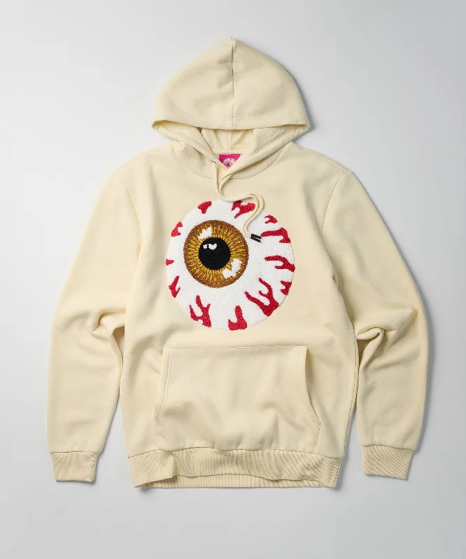 men's-hoodie-with-sleeve-notch-Mishka Jumbo Keep Watch Chenille Patched Hoodie - Khaki