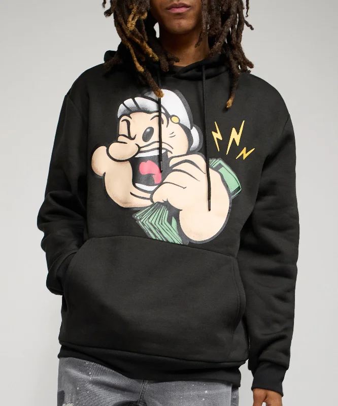 men's-hoodie-with-ridge-graphic-Popeye Hoodie - Black