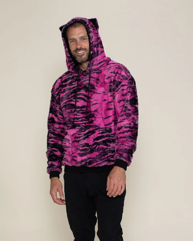 men's-hoodie-with-hood-tract-Classic Men's Fur Hoodie | Pink Raspberry Tiger