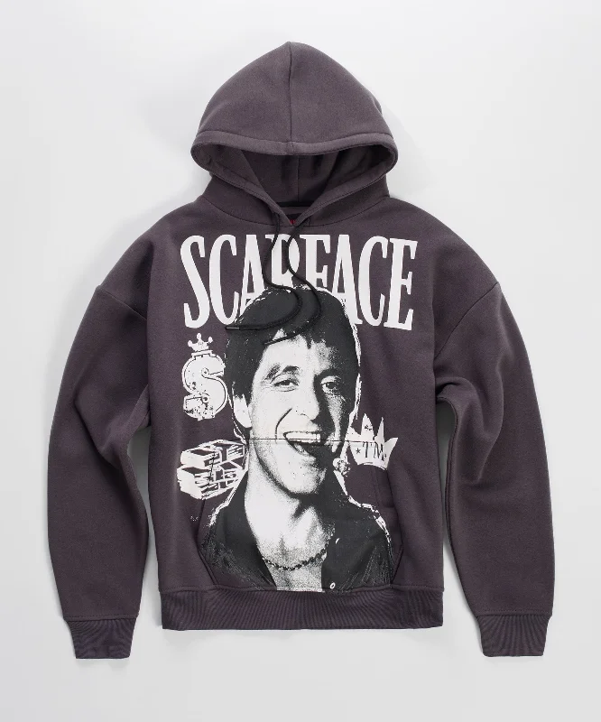 men's-hoodie-with-silk-finish-Scarface Tony Montana Oversized Hoodie - Grey