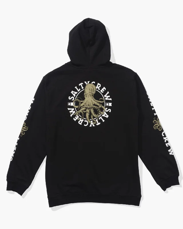 men's-hoodie-with-back-ridge-Tentacles Fleece Hoodie - Black