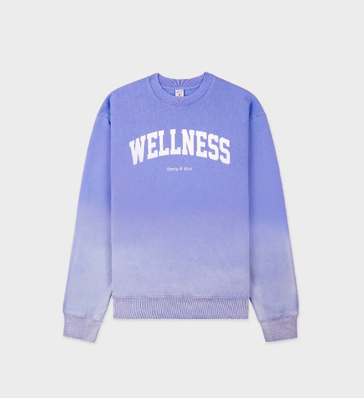 men's-hoodie-with-crest-graphic-Wellness Ivy Crewneck - Dip Dye Blue/White