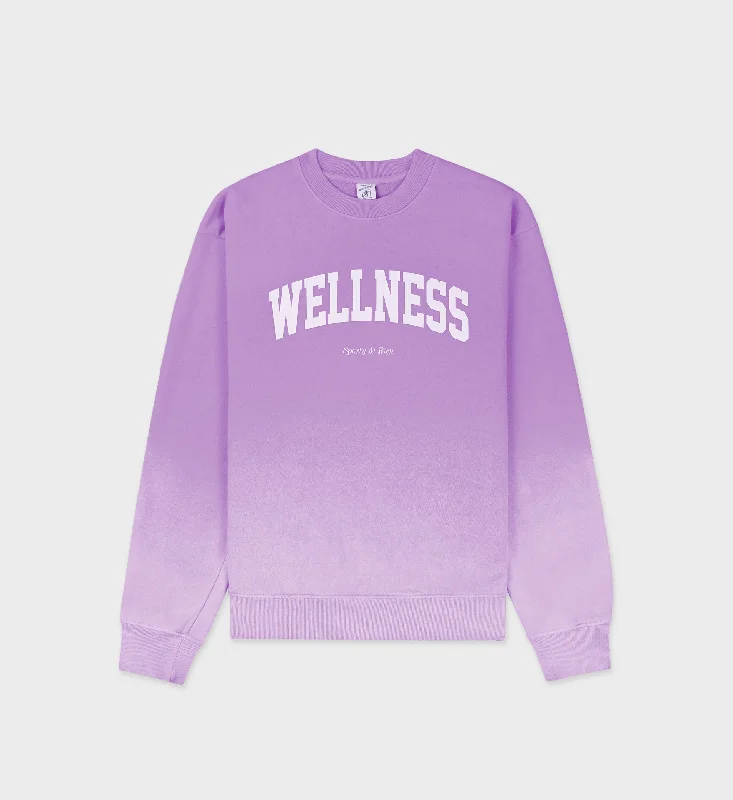 men's-hoodie-for-snow-flying-Wellness Ivy Crewneck - Dip Dye Purple/White