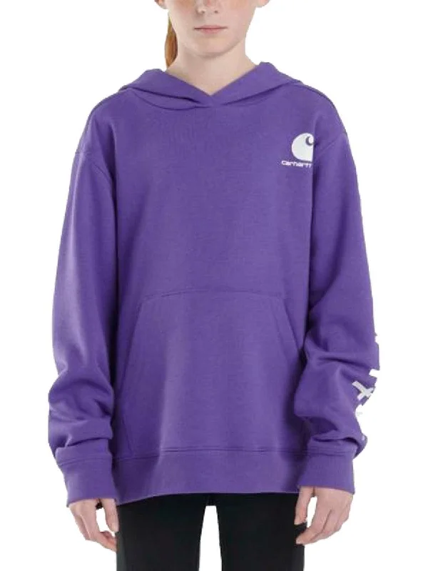 men's-hoodie-for-ice-running-Youth Logo Graphic Hoodie - Violet