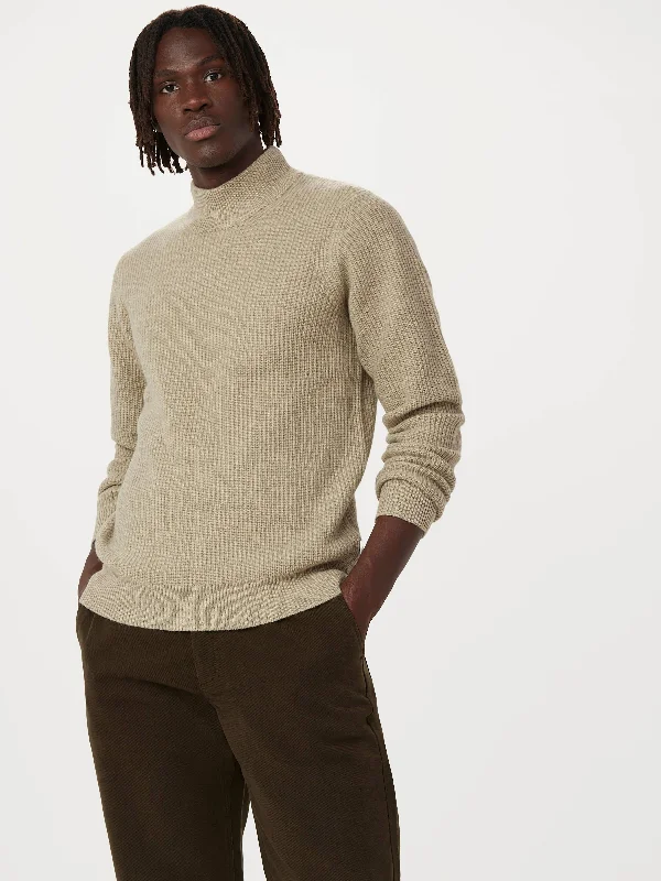 The Yak Wool Mock Neck  in Marsh Green