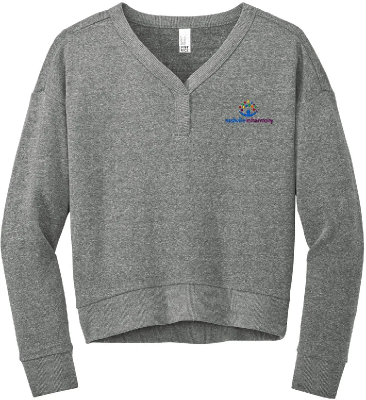 District Ladies Perfect Tri Fleece V-Neck Sweatshirt