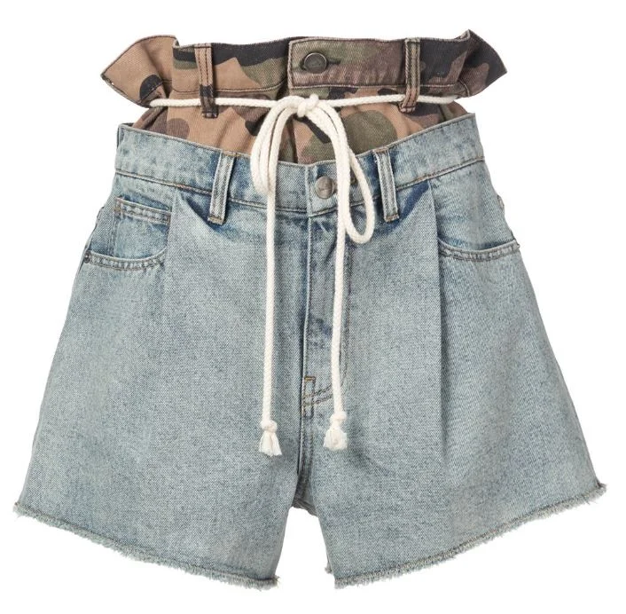 Men's short-sleeve bold rich-sporty-soft-airy-mesh top-DOUBLE HAC DENIM SHORTS BLUE DENIM/ JUNGLE CAMO