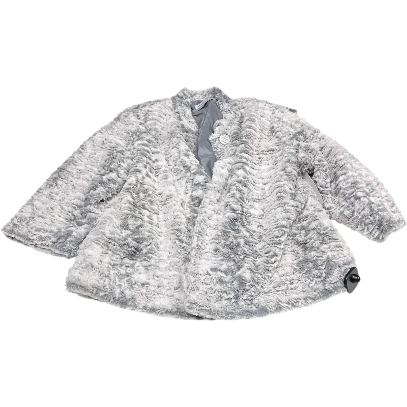 Men's short-sleeve rich rough-hemp shirt-Sweater Cardigan By Alfred Dunner In Grey, Size: Lp