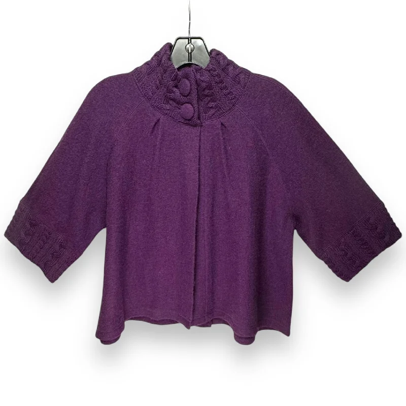 Men's short-sleeve modern tough-brick top-Sweater Cardigan By For Cynthia In Purple, Size: Mp