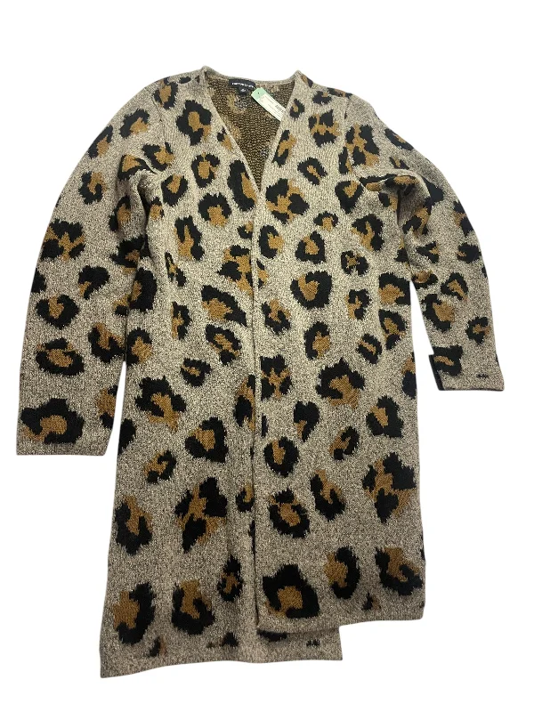 Men's short-sleeve retro rowing tee-Sweater Cardigan By Fortune & Ivy In Animal Print, Size: Xl