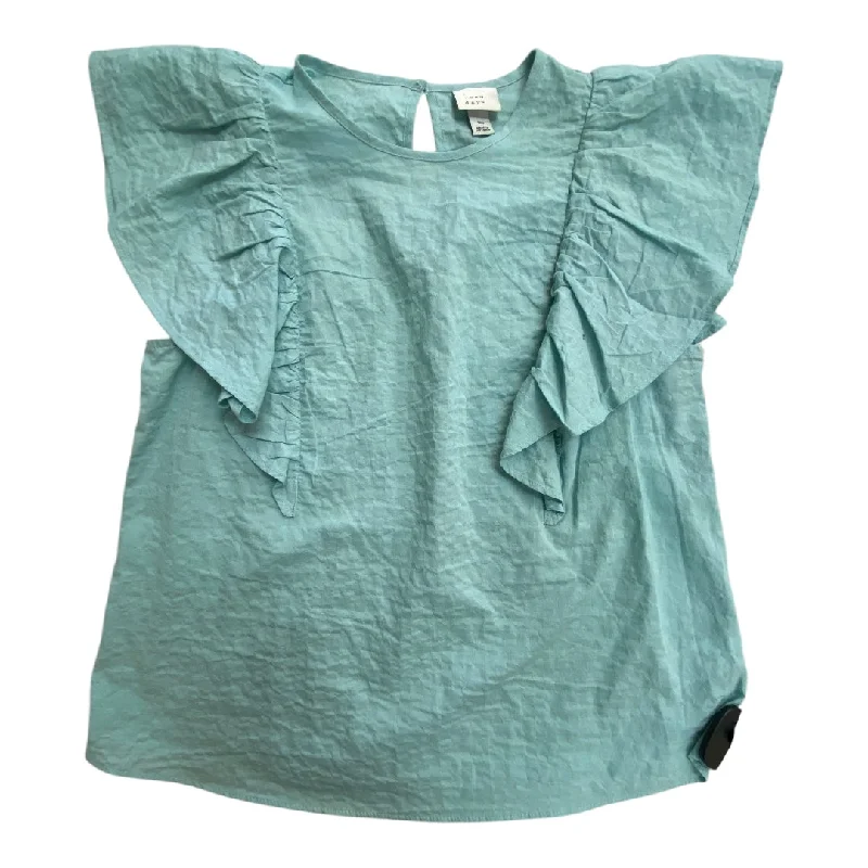 Men's short-sleeve classic muted-fresh-modern-ridge top-Top Sleeveless By A New Day In Aqua, Size: Xs