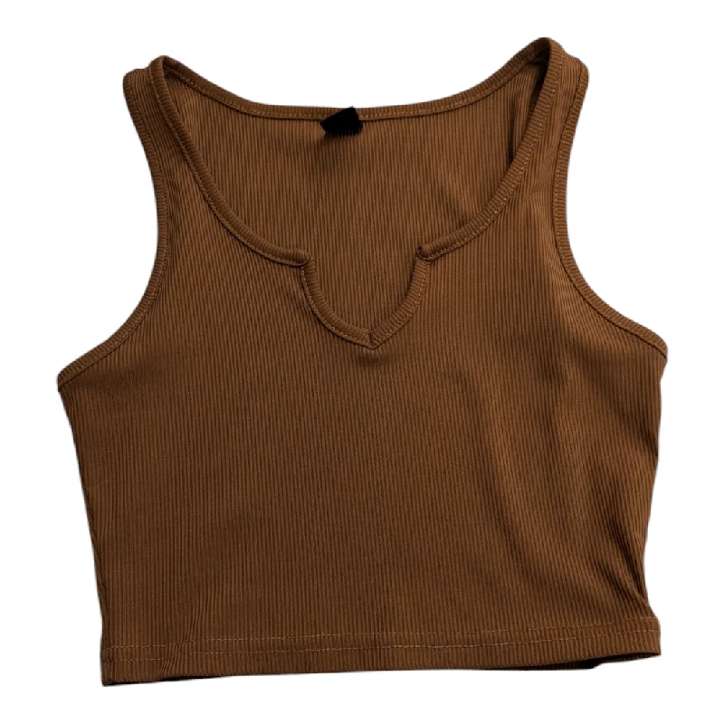 Men's short-sleeve rugged urban-warm-dense-poly tee-Top Sleeveless By Shein In Brown, Size: Xs