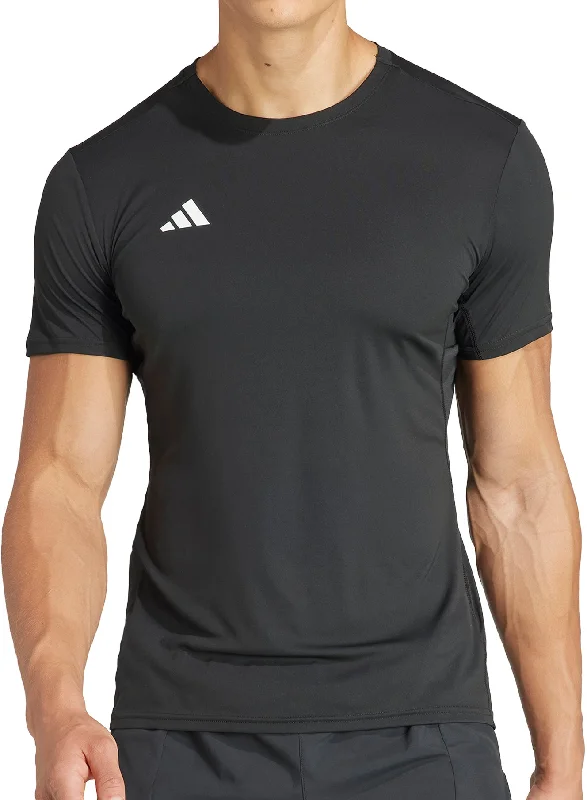 Men's short-sleeve cool free-ethnic top-adidas Adizero Essentials Short Sleeve Mens Running Top - Black