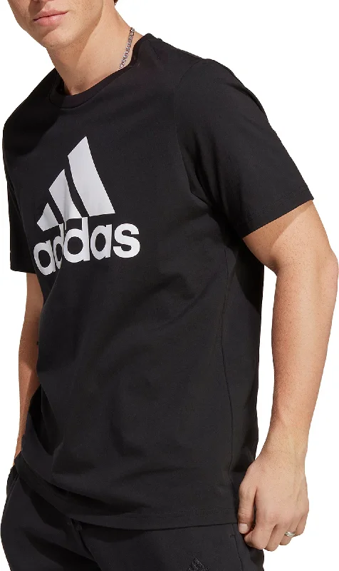 Men's short-sleeve rugged urban-deep-obsidian tee-adidas Essentials Big Logo Short Sleeve Mens Top - Black