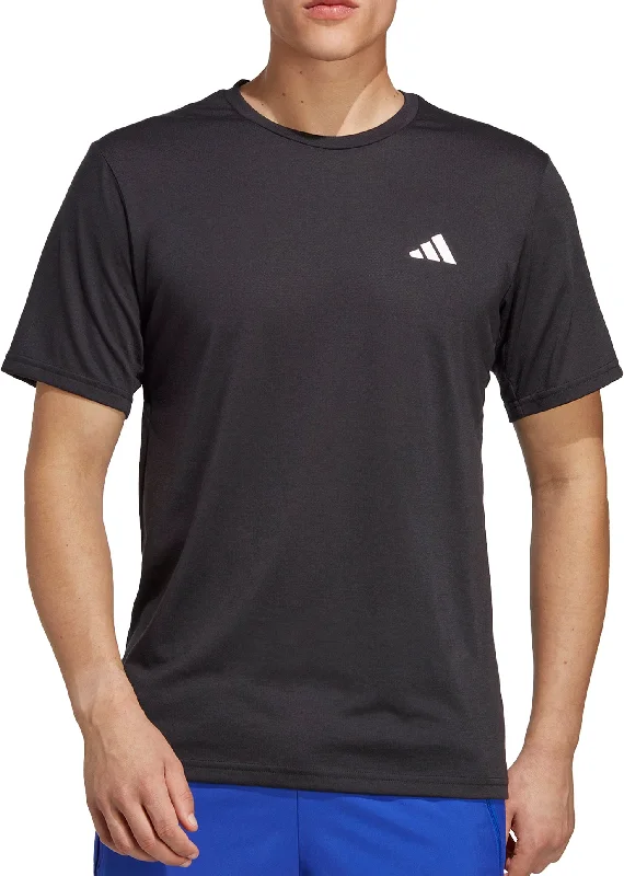 Men's short-sleeve neutral techno shirt-adidas Train Essentials Comfort Short Sleeve Mens Training Top - Black