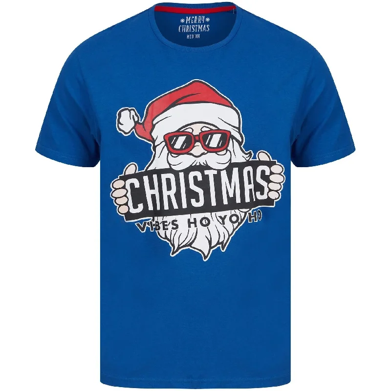 Men's short-sleeve durable odor-resistant tee-Christmas Vibes Mens Short Sleeve Top - Blue