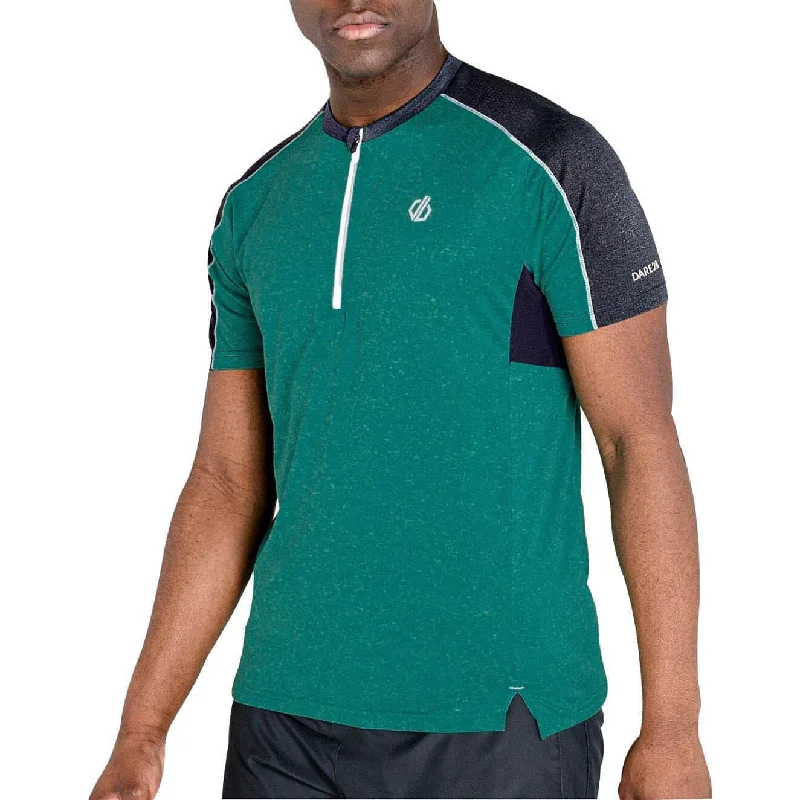 Men's short-sleeve casual shale tee-Dare2B Aces II Half Zip Short Sleeve Mens Training Top - Green