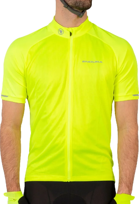 Men's short-sleeve classic muted-fresh-modern-ridge top-Endura Xtract II Short Sleeve Mens Cycling Jersey - Yellow